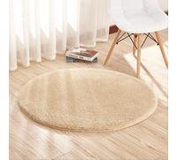 Tapis De Bain Berbère Polaire Doux Et Confortable Coussin Rond Coussin D’Ordinateur Chambre Salon Tapis De Chevet, Camel, 80 cm in Diameter