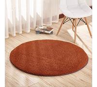 Tapis De Bain Berbère Polaire Doux Et Confortable Coussin Rond Coussin D’Ordinateur Chambre Salon Tapis De Chevet, Coffee, 80 cm in Diameter