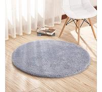 Tapis De Bain Berbère Polaire Doux Et Confortable Coussin Rond Coussin D’Ordinateur Chambre Salon Tapis De Chevet, Blue Gray, 80 cm in Diameter