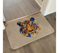 Tapis de Bain Bleu Royal Noir Tapis Salle de Bain Doux Microfibre Tapis de Douche Antiderapant Lavable Machine Bath Mat Absorbant d'eau Epais Rug 40x60cm