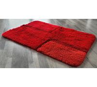 Tapis De Bain Bond Rouge 60x90cm. Hauteur De La Flore: 20-25mm.