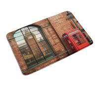 Tapis De Bain Cabine Téléphonique Rouge De Londres Big Ben Bâtiment Angleterre, Antidérapant Tapi Entrée Indestructible Tapis Bains 40X60Cm pour Chambre Couloir Déco