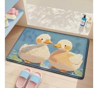 Tapis de Bain Canard Bleu Vert Tapis Douche Antidérapant Moelleux Microfibre Tapis Salle de Bain Lavable Machine Bath Mat Absorbant d'eau Epais Rug 50x80cm