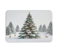 Tapis De Bain Cerfs dans Un Pays des Merveilles Hivernales À Noël 40X60Cm Tapis Absorbant Antidérapant Paillasson Intérieur pour Couloirs Cuisine Maison