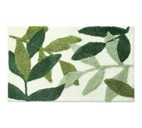 Tapis de bain charmants à motif de feuilles, tapis de bain verts absorbants en microfibre, joli tapis de bain avec envers en caoutchouc