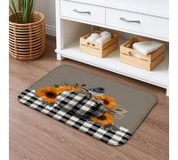 Tapis de bain chaud, motif tournesol et oiseau bleu, style rustique rustique, lavable, antidérapant, tapis décoratif en mousse à mémoire de forme pour salle de bain, 50,8 x 81,3 cm