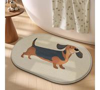 Tapis de Bain Chien Brun Mignon Tapis Douche Antidérapant Moelleux Microfibre Tapis Salle de Bain Lavable Machine Bath Mat Absorbant d'eau Epais Rug 50x80cm