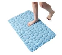 Tapis De Bain Cobblestone Embossed Home Bath Mat Bathroom Carpet Water Absorption Non-Slip Memory Foam Absorbent Washable Rug Toilet Floor Mat(Sky Blue,400MMx600MM)