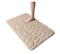 Tapis De Bain Cobblestone Embossed Home Bath Mat Bathroom Carpet Water Absorption Non-Slip Memory Foam Absorbent Washable Rug Toilet Floor Mat(Khaki,500MMx800MM)