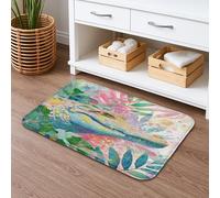 Tapis de bain coloré à séchage rapide, motif aquarelle vif, absorbant, antidérapant, mousse à mémoire de forme, lavable pour salle de bain et toilettes, 40,6 x 183 cm