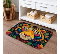 Tapis de bain coloré à séchage rapide, motif floral de la jungle, absorbant, antidérapant, décoratif d'été, en flanelle, lavable pour salle de bain, toilettes, toilettes, 50,8 x 81,3 cm
