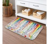 Tapis de bain coloré à séchage rapide, motif gouttes de peinture abstraite, antidérapant, moderne, artistique, lavable, pour salle de bain, toilettes, toilettes, décoration, 40,6 x 61 cm