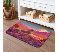 Tapis de bain coloré motif guépard - Motif jungle sauvage - Antidérapant - En mousse à mémoire de forme - Lavable - Pour salle de bain, toilettes, toilettes - Décoration 40,6 x 183 cm