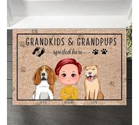 Tapis De Bain Confortable Tapis De Porte Facile À Nettoyer Paillasson D'Entree pour D'Entrée Salon Terrasse 40X60Cm Ici, Les Petits-Enfants Et Les Petits-Enfants Canins sont Gâtés par Le Chien.
