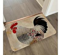 Tapis de Bain Coq Rouge Noir Tapis Salle de Bain Doux Microfibre Tapis de Douche Antiderapant Lavable Machine Bath Mat Absorbant d'eau Epais Rug 40x60cm