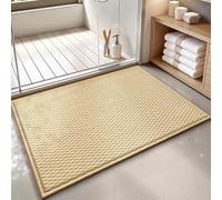Tapis de Bain Couleur De Chameau Minimaliste Tapis Douche Antidérapant Moelleux Microfibre Tapis Salle de Bain Lavable Machine Bath Mat Absorbant d'eau Epais Rug 50x80cm