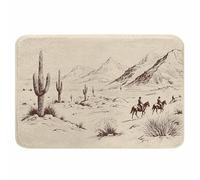 Tapis de Bain Cowboys Far West Desert Landscape pour Salle de Bain et | Tapis de bain lavable en machine avec motif de collines de prairie, idéal comme décoration pour la salle de bain et la douche