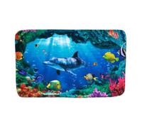 Tapis de Bain Dauphin Coraux 70 x 110 cm, de Haute qualité, très Doux, sèche Rapidement, Lavable, antidérapant