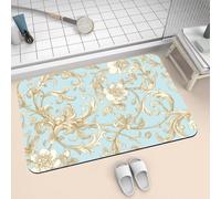 Tapis de Bain de Douche Grand Tapis Salle de Bain Diatomite 80x140cm Super Absorbant, Antidérapant, Séchage Rapide, Ultra Mince, Lavable Bath Mat pour Cuisine Salon Chambre WC Décor Beauty 2-798