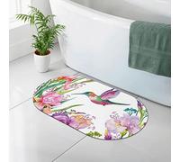 Tapis de bain de jardin avec oiseaux et fleurs Terre de diatomées 50 x 80 cm super absorbant à séchage rapide antidérapant tapis de douche tapis de sol pour douche salle de bain baignoire