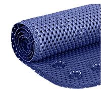 Tapis de Bain de Luxe antidérapant, Tapis de Bain en Mousse Souple pour Salle de Bain, Tapis de Bain avec Trous de Drainage, ventouses - 91,4 x 43,2 cm - Bleu Marine