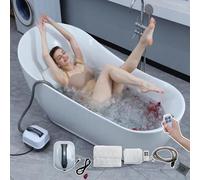 HDaspijh Tapis De Bain De Massage Portable - 6 Réglages De Vitesse, Tapis De Bain Antidérapant Imperméable Pour Spa Avec Oreiller Gonflable Et Télécommande, 114 Jets, Améliore Le Sommeil
