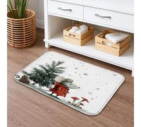 Tapis de bain de Noël à séchage rapide, motif forêt d'hiver, absorbant, antidérapant, lavable pour salle de bain, toilettes, toilettes, 50,8 x 81,3 cm