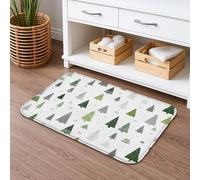 Tapis de bain décoratif à séchage rapide, motif forêt, absorbant, antidérapant, en flanelle, lavable pour salle de bain, toilettes, toilettes, décoration 50,8 x 81,3 cm