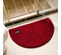 Tapis de Bain Demi-Cercle Flocage Tapis Doux Et Confortable Salle de Bain Absorbant Tapis Antidérapant Salon Chambre Tapis de Porte 40 cm X 60 cm Rouge