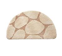 Tapis de Bain Demi Lune Absorbant Antidérapant Tapis de Douche Extra Doux Microfibre- Lavable Tapis de Porte pour Salle de Bain, 50x80cm (Color : Brown, Size : 42×70cm)