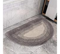 Tapis de Bain Demi Lune Absorbant Antidérapant Tapis de Douche Extra Doux Microfibre- Lavable Tapis de Porte pour Salle de Bain, Lavable Machine (Color : Gray, Size : 40x60cm)