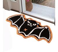 Tapis de bain d'Halloween - Absorption d'eau - Chauve-souris gothique - Tapis de porte d'entrée résistant aux taches - Tapis de décoration d'intérieur pour dortoir, chambre, hôtel, appartement, foyers