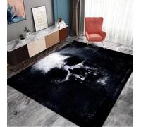 Tapis de bain d'Halloween avec tête de mort et sang - Tapis de salle de bain antidérapant - Paillasson d'Halloween pour douche, salle de bain (s9, 120 x 160 cm)