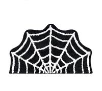Tapis de Bain d'halloween en Toile d'araignée Noire - Couverture Super absorbante antidérapante Lavable en Machine pour Salle de Bain, Porte d'entrée, Chambre à Coucher, Cuisine, décoration