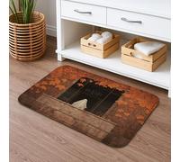 Tapis de bain d'Halloween fantôme à séchage rapide, motif feuilles d'automne vintage, décoratif, antidérapant, confortable, lavable en flanelle pour salle de bains et toilettes, 50,8 x 81,3 cm