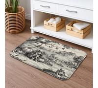 Tapis de bain d'Halloween squelette à séchage rapide, vintage, effrayant, absorbant, antidérapant, en flanelle, lavable pour décoration de salle de bain, 50,8 x 81,3 cm