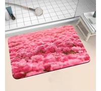 Tapis de Bain Diatomite 100x160cm Grand Tapis de Douche Antidérapant, Super Absorbant, Lavable en Machine, Séchage Rapide, Bath Mat Rug pour Salle de Bain Décoration, Douche, Sol, WC Rose 16-1216