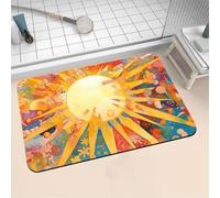 Tapis de Bain Diatomite 100x160cm Grand Tapis de Douche Antidérapant, Super Absorbant, Lavable en Machine, Séchage Rapide, Bath Mat Rug pour Salle de Bain Décoration, Douche, sol, WC Sunflower 16-1322