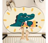 Tapis De Bain Diatomite 40X60Cm Animaux Verts Tapis De Douche Antidérapant Séchage Rapide,Tapis Salle De Bain Absorbant,Stone Bath Mat,Doux Microfibre