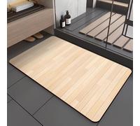 Tapis De Bain Diatomite 40X60Cm Bois Beige, Antidérapant, Absorbant, Séchage Rapide, Stone Bath Mat, Doux Microfibre Pour Salle De Bain Et Douche