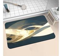 Tapis de Bain Diatomite 40x60cm Petit Tapis de Douche Antidérapant, Super Absorbant, Lavable en Machine, Séchage Rapide, Bath Mat Rug pour Salle de Bain Décoration, Douche, Sol, WC Géométrique 16-18