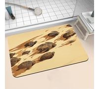 Tapis de Bain Diatomite 40x60cm Petit Tapis de Douche Antidérapant, Super Absorbant, Lavable en Machine, Séchage Rapide, Bath Mat Rug pour Salle de Bain Décoration, Douche, Sol, WC Turtle 16-1200