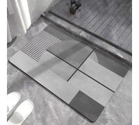 Tapis De Bain Diatomite 50X80Cm Gris Dégradé Tapis De Douche Antidérapant,Tapis Salle De Bain Absorbant,Tapis De Douche Séchage Rapide,Stone Bath Mat,Doux Microfibre Tapis Bain