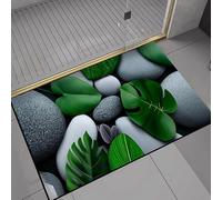 Tapis De Bain Diatomite 50X80Cm La Pierre Grise Tapis De Douche Antidérapant Séchage Rapide,Tapis Salle De Bain Absorbant,Stone Bath Mat,Doux Microfibre