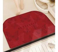 Tapis De Bain Diatomite 50X80Cm Papillon Rouge Tapis De Douche Antidérapant Séchage Rapide,Tapis Salle De Bain Absorbant,Stone Bath Mat,Doux Microfibre