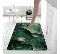 Tapis De Bain Diatomite 50X80Cm Vert Foncé Tapis De Douche Antidérapant Séchage Rapide,Tapis Salle De Bain Absorbant,Stone Bath Mat,Doux Microfibre