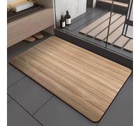 Tapis De Bain Diatomite 60X90Cm Bois Tapis De Douche Antidérapant,Tapis Salle De Bain Absorbant,Tapis De Douche Séchage Rapide,Stone Bath Mat,Doux Microfibre Tapis Bain