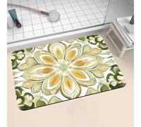 Tapis de Bain Diatomite 80x120cm Grand Tapis de Douche Antidérapant, Super Absorbant, Lavable en Machine, Séchage Rapide, Bath Mat Rug pour Salle de Bain Décoration, Douche, Sol, WC Mandala 16-16