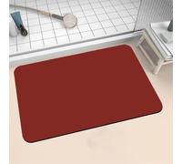 Tapis de Bain Diatomite 80x150cm Grand Tapis de Douche Antidérapant, Super Absorbant, Lavable en Machine, Séchage Rapide, Bath Mat Rug pour Salle de Bain Décoration, Douche, Sol, WC Red 16-1330