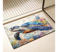 Tapis de Bain Diatomite Antidérapant 30 x 50 cm, Animaux Diatomites Stone Bath Mat, Tapis de Douche Super Absorbant, Séchage Rapide, pour Douche, Baignoire, Salle à Réception, Tortue de mer D-2190